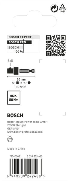 BOSCH PRO Socket Adapter sa priključkom sa kuglom, 1/4", 50 mm - (2608522562) Madras doo Beograd Madras doo Beograd