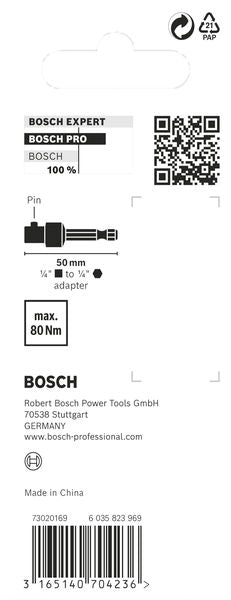 BOSCH PRO Socket Adapter sa vezom iglom, 1/4", 50 mm - Adapter 1/4'' HEX (2608551109) Madras doo Beograd Madras doo Beograd