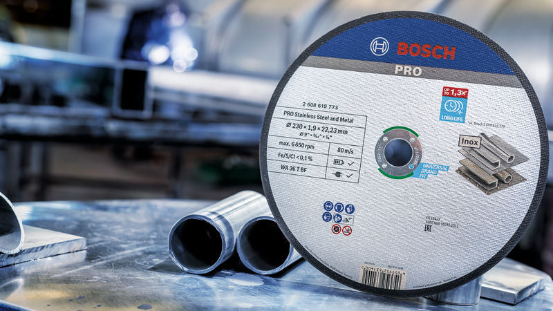 BOSCH PRO Stainless Steel and Metal lepljena rezna ploča, 180×1,6×22,23 mm, sa uvučenim centrom - Rezna ploča izvijena 180x1,6 mm SfInox (2608619772) Madras doo Beograd Madras doo Beograd