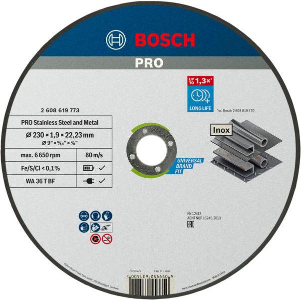 BOSCH PRO Stainless Steel and Metal lepljena rezna ploča, 230×1,9×22,23 mm, ravna - Rezna ploča ravna 230x1,9 mm SfInox (2608619773) Madras doo Beograd Madras doo Beograd