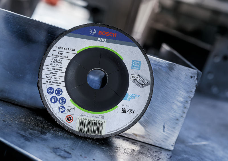 BOSCH PRO Stainless Steel brusni disk, 125×6×22,23 mm - Brusna ploča AS 30 S INOX BF,125x6,0mm (2608602488) Power Tools BOSCH Madras doo Beograd