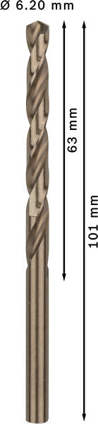 BOSCH PRO Stainless Steel HSS-Co spiralna burgija, 6,2×63×101 mm, 10 kom. - (2608588096) Power Tools BOSCH Madras doo Beograd
