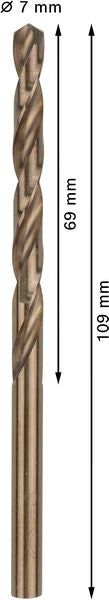 BOSCH PRO Stainless Steel HSS-Co spiralna burgija, 7×69×109 mm, 10 kom. - Bur.za met.HSS-Co Standard line 7x69x109 (2608585892) Power Tools BOSCH Madras doo Beograd