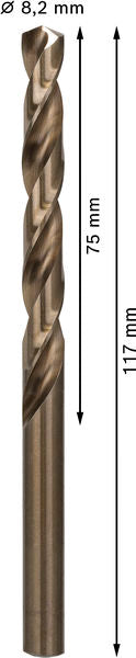 BOSCH PRO Stainless Steel HSS-Co spiralna burgija, 8,2×75×117 mm, 5 kom. - (2608588100) Power Tools BOSCH Madras doo Beograd