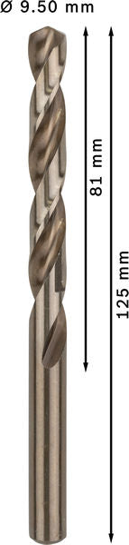 BOSCH PRO Stainless Steel HSS-Co spiralna burgija, 9.5×81×125 mm, 5 kom. - Bur.za met.HSS-Co StandardLine9,5x81x125 (2608585897) Power Tools BOSCH Madras doo Beograd