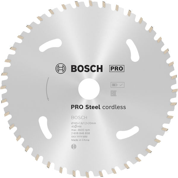 BOSCH PRO Steel aku list kružne testere, 165×1,6×20 mm - List kružne testere 165×1.6/1.2×20-40T (2608846858) Power Tools BOSCH Madras doo Beograd