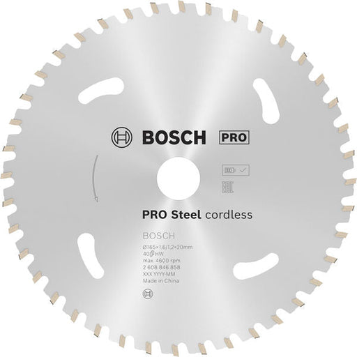 BOSCH PRO Steel aku list kružne testere, 165×1,6×20 mm - List kružne testere 165×1.6/1.2×20-40T (2608846858) Power Tools BOSCH Madras doo Beograd