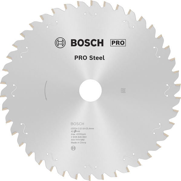 BOSCH PRO Steel corded list kružne testere, 203×2×25,4 mm - List kružne testere 203×2.0/1.6×25.4-42T (2608846860) Power Tools BOSCH Madras doo Beograd