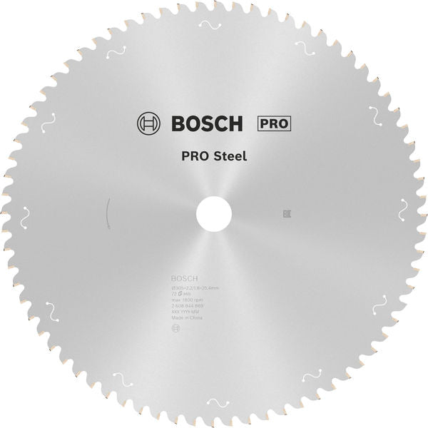 BOSCH PRO Steel list kružne testere sa kablom, 305×2,2×25,4 mm, T72 - List kružne testere ST SL B 305x25.4x72 (2608844869) Power Tools BOSCH Madras doo Beograd