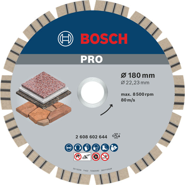 BOSCH PRO Stone dijamantska rezna ploča, 180×22,23 mm - Dij.rez.ploča Best for STONE 180x22,23 (2608602644) Power Tools BOSCH Madras doo Beograd