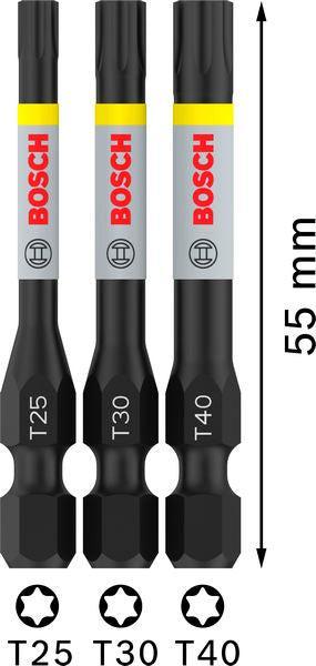 BOSCH PRO T Impact nastavci, T25, T30, T40, 55 mm, 3 kom. - Umetak uvrtača PRO T Impact Set (2608521U55) Madras doo Beograd Madras doo Beograd