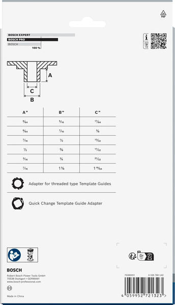 BOSCH PRO Template Guide set, imperijalni za glodalice, 8 kom. - Čaura za vodjenje Imperial Set 8pc (2608190063) Power Tools BOSCH Madras doo Beograd