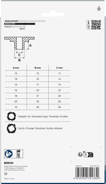 BOSCH PRO Template Guide set, metrički za glodalice, 8 kom. - Čaura za vodjenje Metric Set 9pc (2608190064) Power Tools BOSCH Madras doo Beograd