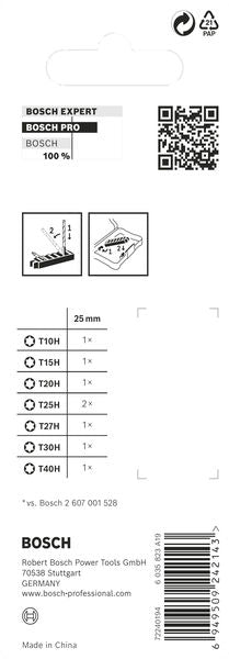 BOSCH PRO TH Impact nastavci, T10H, T15H, T20H, T25H (×2), T27H, T30H, T40H, 25 mm, 8 kom. - Komplet umetaka uvrtača PRO TH Impact Se (2608521U56) Madras doo Beograd Madras doo Beograd