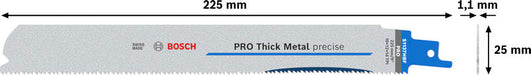 BOSCH PRO Thick Metal precise S1137HBF list testere, 1,1×25×225 mm, 25 kom. - List sablja testere RBP- 25ER S 1137 HBF (2608658999) Madras doo Beograd Madras doo Beograd
