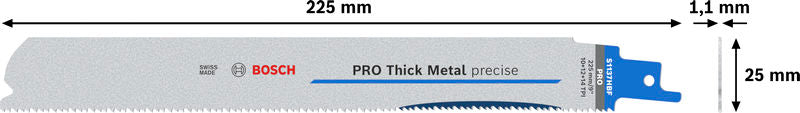 BOSCH PRO Thick Metal precise S1137HBF list testere, 1,1×25×225 mm, 25 kom. - List sablja testere RBP- 25ER S 1137 HBF (2608658999) Madras doo Beograd Madras doo Beograd