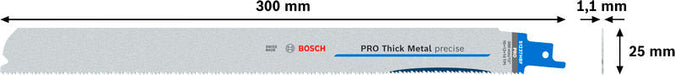 BOSCH PRO Thick Metal precise S1237HBF list testere, 1,1×25×300 mm, 5 kom. - List sablja testere RBP- 5ER S 1237 HBF (2608659000) Madras doo Beograd Madras doo Beograd