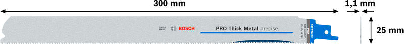 BOSCH PRO Thick Metal precise S1237HBF list testere, 1,1×25×300 mm, 5 kom. - List sablja testere RBP- 5ER S 1237 HBF (2608659000) Madras doo Beograd Madras doo Beograd