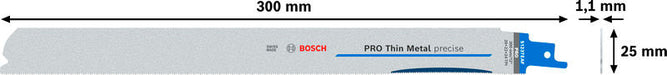BOSCH PRO Thin Metal precise S1237EAF list testere, 1,1×25×300 mm, 5 kom. - List sablja testere RBP- 5ER S 1237 EAF (2608658990) Madras doo Beograd Madras doo Beograd