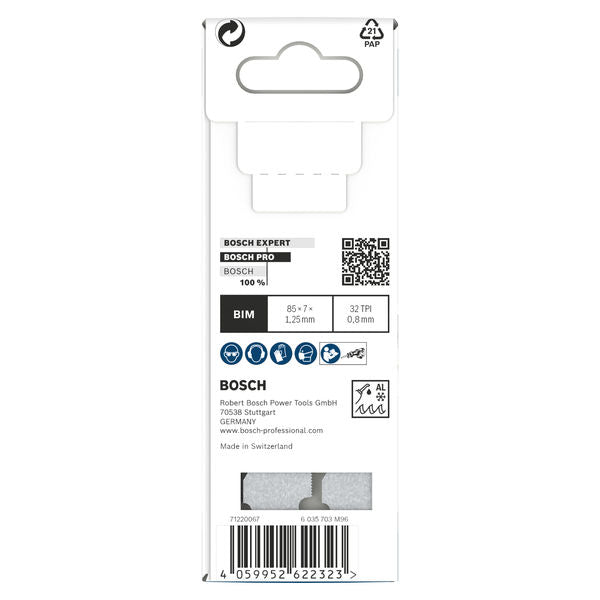 BOSCH PRO Thin Metal S325GF list testere, 1,25×7×85 mm, 5 kom. - List sablja testere RBP- 5ER S 325 GF (2608658987) Madras doo Beograd Madras doo Beograd