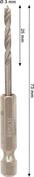 BOSCH PRO Wood HSS spiralna burgija, 3×25×73 mm - (2608577700) Madras doo Beograd Madras doo Beograd