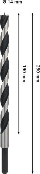 BOSCH PRO Wood spiralna burgija, 14×190×250 mm - (2608577725) Madras doo Beograd Madras doo Beograd