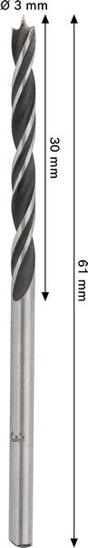 BOSCH PRO Wood spiralna burgija, 3×30×61 mm - (2608577706) Madras doo Beograd Madras doo Beograd
