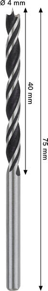 BOSCH PRO Wood spiralna burgija, 4×40×75 mm - (2608577707) Madras doo Beograd Madras doo Beograd