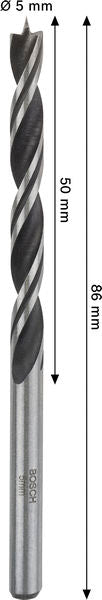 BOSCH PRO Wood spiralna burgija, 5×50×86 mm - (2608577708) Madras doo Beograd Madras doo Beograd