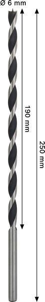 BOSCH PRO Wood spiralna burgija, 6×190×250 mm - (2608577721) Madras doo Beograd Madras doo Beograd
