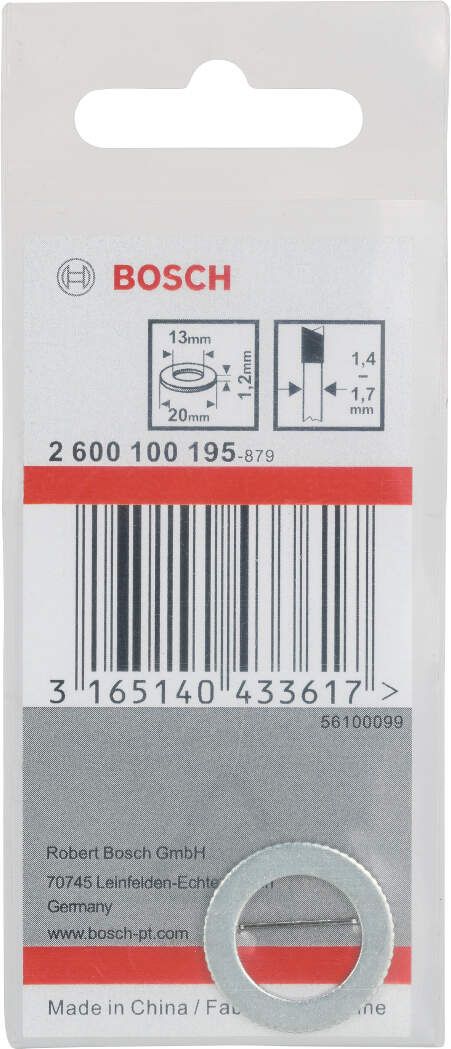 Bosch redukcioni prsten za listove kružne testere 20 x 13 x 1,2 mm - 2600100195 Redukcioni prsten BOSCH BOSCH-2600100195 Madras doo Beograd