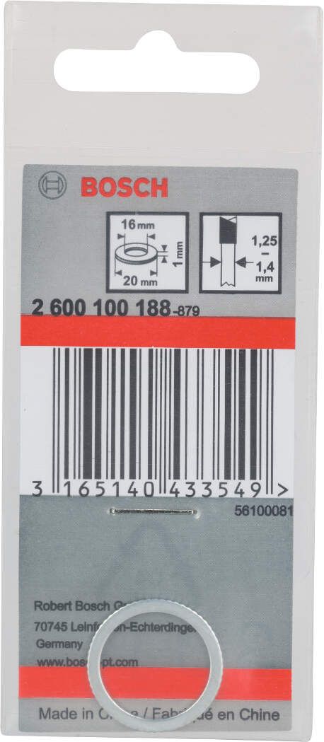 Bosch redukcioni prsten za listove kružne testere 20 x 16 x 1 mm - 2600100188 Redukcioni prsten BOSCH Madras doo Beograd