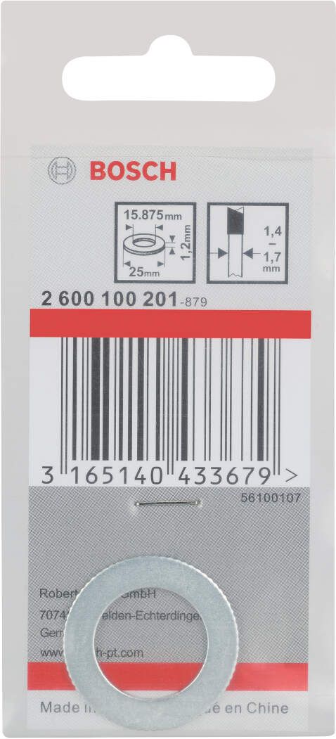 Bosch redukcioni prsten za listove kružne testere 25 x 15,875 x 1,2 mm - 2600100201 Redukcioni prsten BOSCH BOSCH-2600100201 Madras doo Beograd