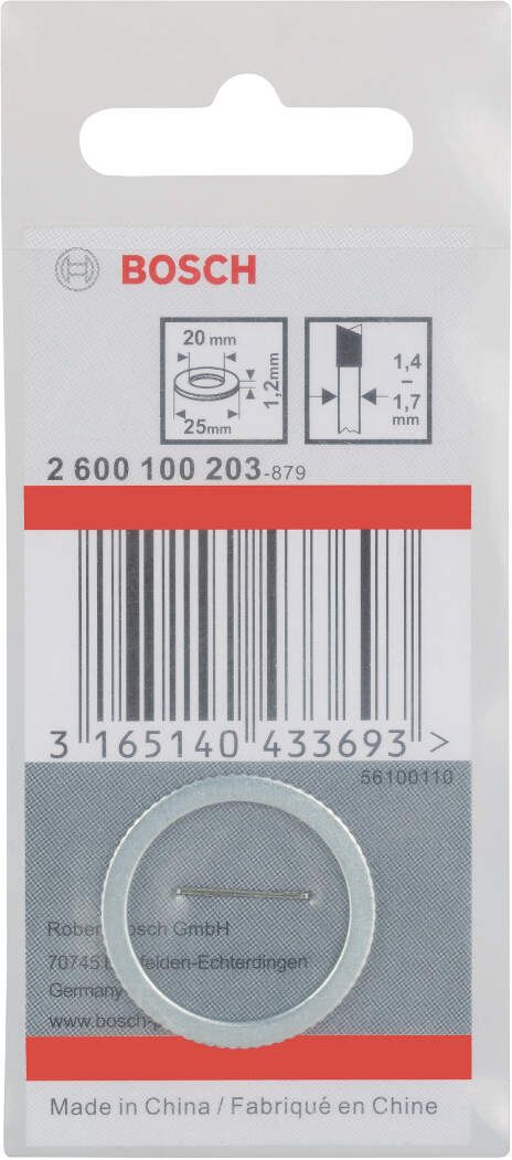 Bosch redukcioni prsten za listove kružne testere 25 x 20 x 1,2 mm - 2600100203 Redukcioni prsten BOSCH BOSCH-2600100203 Madras doo Beograd