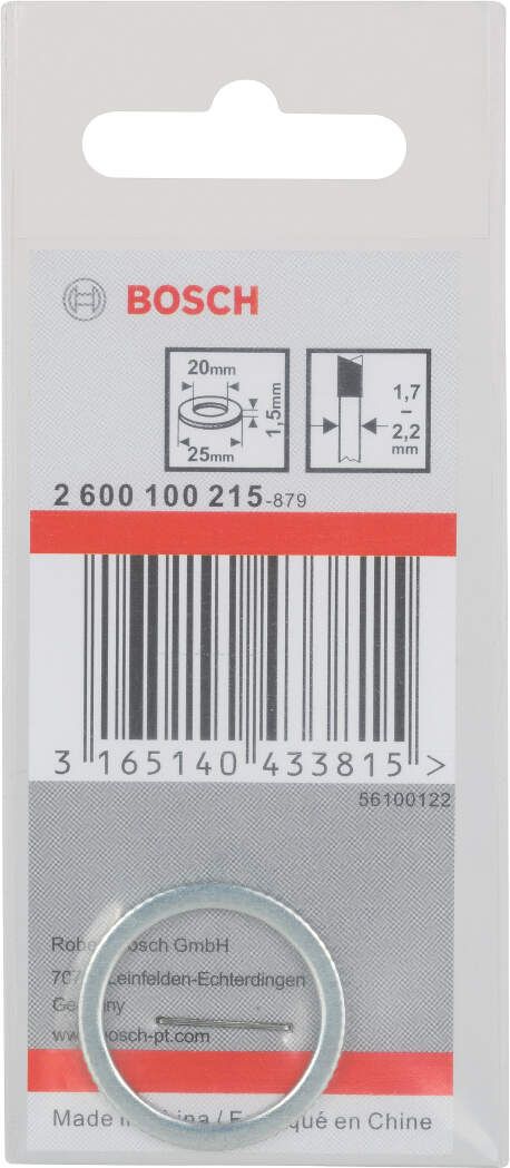 Bosch redukcioni prsten za listove kružne testere 25 x 20 x 1,5 mm - 2600100215 Redukcioni prsten BOSCH BOSCH-2600100215 Madras doo Beograd