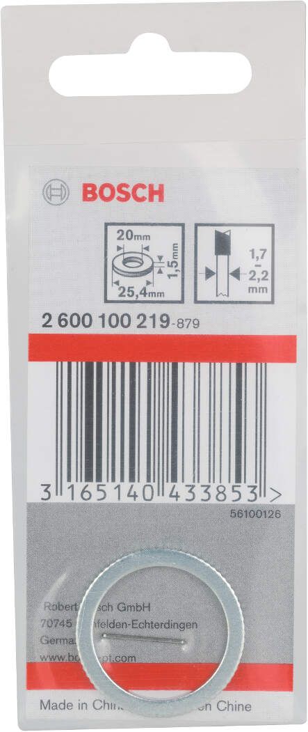 Bosch redukcioni prsten za listove kružne testere 25,4 x 20 x 1,5 mm - 2600100219 Redukcioni prsten BOSCH BOSCH-2600100219 Madras doo Beograd