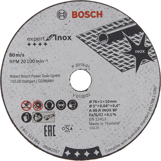Bosch rezna ploča Expert for Inox 76x1x10 mm za GWS 12V-76 pakovanje od 5 komada - 2608601520 Rezna ploča za inox BOSCH Madras doo Beograd
