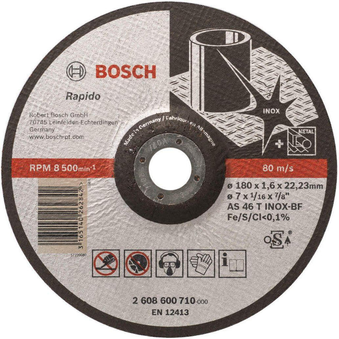 Bosch rezna ploča ispupčena Expert for Inox - Rapido AS 46 T INOX BF, 180 mm, 1,6 mm - 2608600710 Pribor BOSCH BOSCH-2608600710 Madras doo Beograd