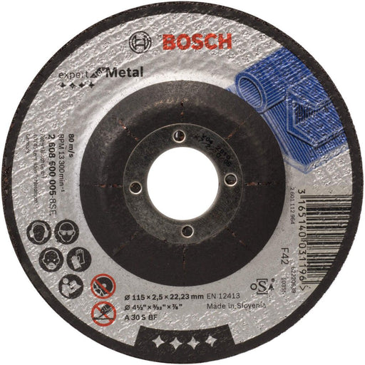 Bosch rezna ploča ispupčena Expert for Metal A 30 S BF, 115 mm, 2,5 mm - 2608600005 Pribor BOSCH BOSCH-2608600005 Madras doo Beograd