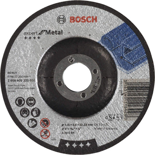 Bosch rezna ploča ispupčena Expert for Metal A 30 S BF, 125 mm, 2,5 mm - 2608600221 Pribor BOSCH BOSCH-2608600221 Madras doo Beograd