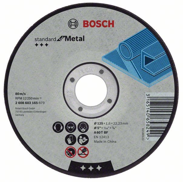 Bosch rezna ploča ispupčena Standard for Metal A 30 S BF, 115 mm, 22,23 mm, 2,5 mm - 2608603159 Pribor BOSCH BOSCH-2608603159 Madras doo Beograd