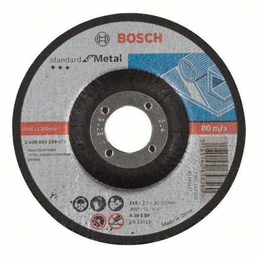 Bosch rezna ploča ispupčena Standard for Metal A 30 S BF, 115 mm, 22,23 mm, 2,5 mm - 2608603159 Pribor BOSCH BOSCH-2608603159 Madras doo Beograd