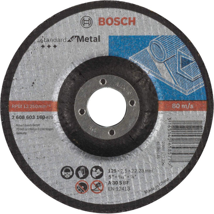 Bosch rezna ploča ispupčena Standard for Metal A 30 S BF, 125 mm, 22,23 mm, 2,5 mm - 2608603160 Rezna ploča za Metal BOSCH BOSCH-2608603160 Madras doo Beograd