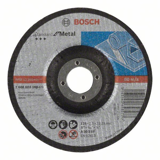 Bosch rezna ploča ispupčena Standard for Metal A 30 S BF, 125 mm, 22,23 mm, 2,5 mm - 2608603160 Rezna ploča za Metal BOSCH BOSCH-2608603160 Madras doo Beograd