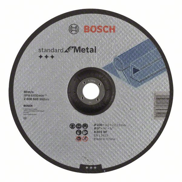 Bosch rezna ploča ispupčena Standard for Metal A 30 S BF, 230 mm, 22,23 mm, 3,0 mm - 2608603162 Rezna ploča za Metal BOSCH BOSCH-2608603162 Madras doo Beograd