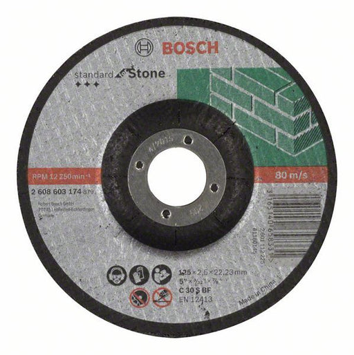 Bosch rezna ploča ispupčena Standard for Stone C 30 S BF, 125 mm, 22,23 mm, 2,5 mm - 2608603174 Rezna ploča za kamen BOSCH BOSCH-2608603174 Madras doo Beograd