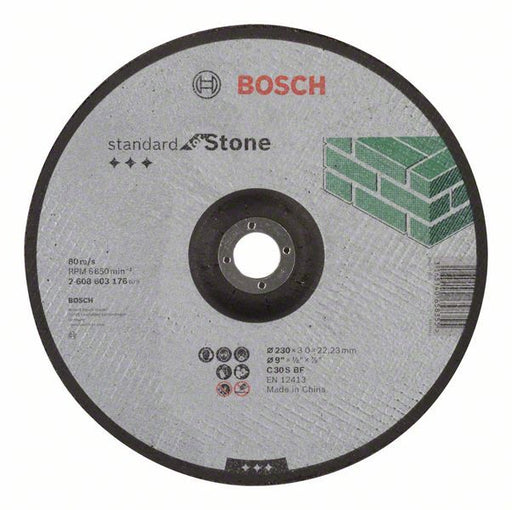 Bosch rezna ploča ispupčena Standard for Stone C 30 S BF, 230 mm, 22,23 mm, 3,0 mm - 2608603176 Rezna ploča za kamen BOSCH BOSCH-2608603176 Madras doo Beograd