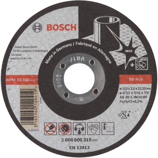 Bosch rezna ploča ravna Expert for Inox AS 30 S INOX BF, 115 mm, 2,5 mm - 2608600319 Pribor BOSCH BOSCH-2608600319 Madras doo Beograd