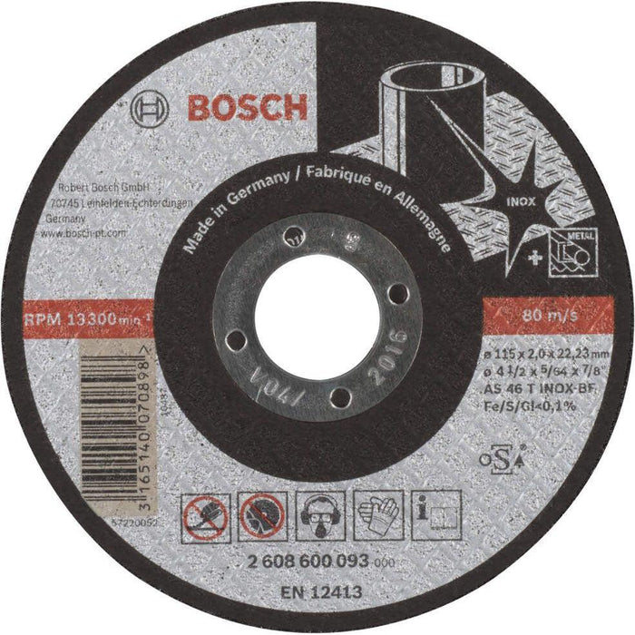 Bosch rezna ploča ravna Expert for Inox AS 46 T INOX BF, 115 mm, 2,0 mm - 2608600093 Pribor BOSCH BOSCH-2608600093 Madras doo Beograd