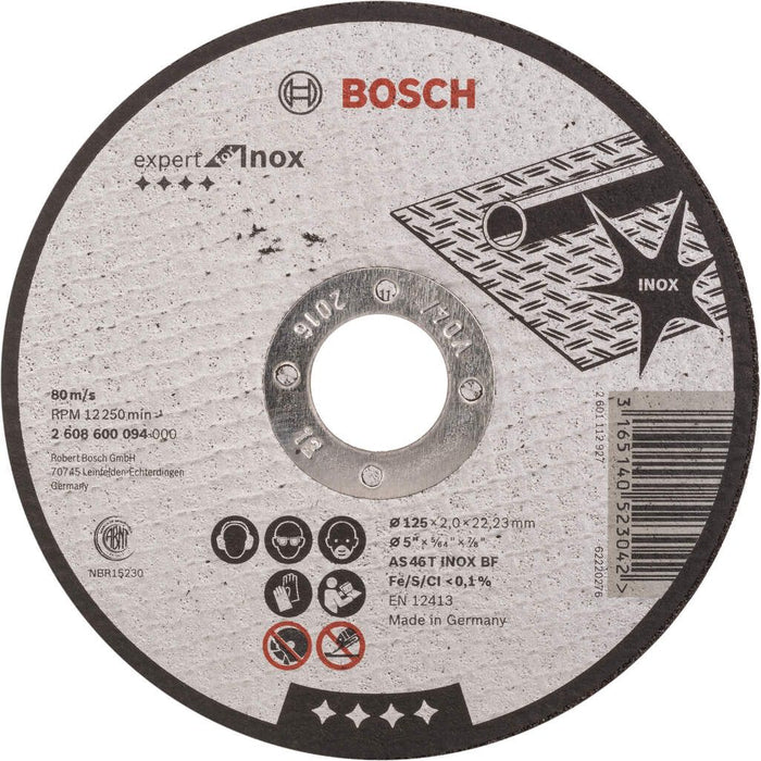 Bosch rezna ploča ravna Expert for Inox AS 46 T INOX BF, 125 mm, 2,0 mm - 2608600094 Pribor BOSCH BOSCH-2608600094 Madras doo Beograd